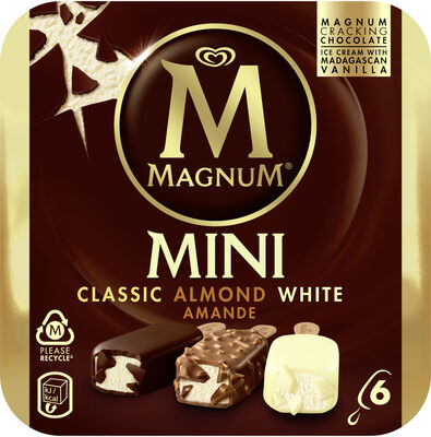 Magnum Batonnet Glace Mini Classic Amande Chocolat Blanc x 6 330 ml - 8714100635698