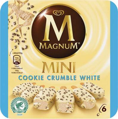Magnum Mini Batonnet Glace Chocolat Blanc Cookie Crumble x6 360ml - 8714100665350