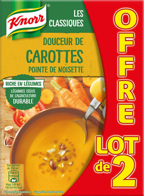 Knorr Soupe Douceur de Carottes Pointe de Noisette 1l Lot x 2 - 8714100742730