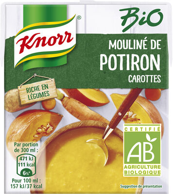 Knorr Bio Soupe Liquide Mouliné de Potiron Carottes Brique 30cl - 8714100742860