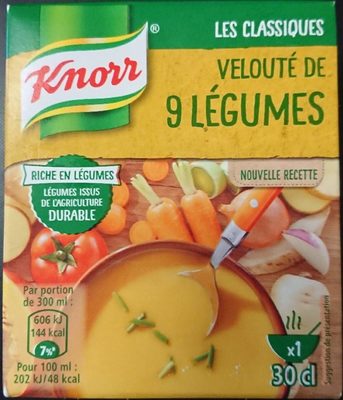 Knorr Soupe Liquide Velouté de 9 Légumes Brique 30cl - 8714100766583