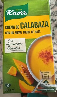 Crema de calabaza con suave toque de nata envase 500 ml