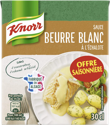 Knorr Sauce Chaude Beurre Blanc à l'Échalote Offre Saisonnière Brique 30cl - 8722700036005