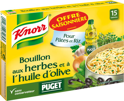 Knorr Bouillon Herbes et Huile d'Olive Puget 15 Cubes 150g - 8722700122821