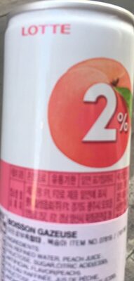Lotte, 2% refreshing water, peach - 8801056002701