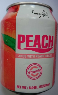 Woongjin, peach juice with peach pieces, peach - 8801382144731