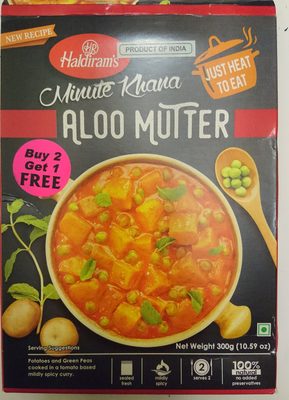 Haldirams Minute Khana Aloo Mutter 300G - 8904063233257
