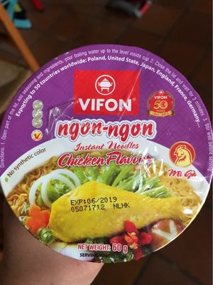 Soupe Nouille Poulet Bol Ngon Ngon Vifon Carton 24X60G Vietnam - 8934561000563