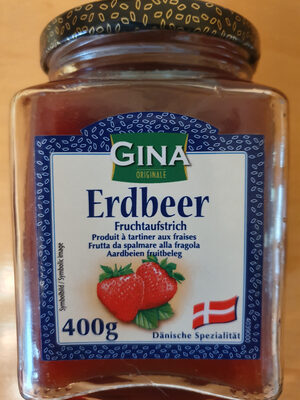 Fruchtaufstrich Erdbeer 400g Glas Gina - 9002859036194