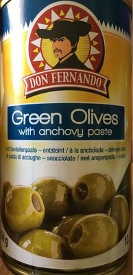 Green Olives Stuffed With Anchovy Paste 350g Tin Don Fernando - 9002859052064