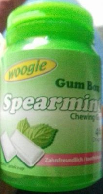 Kaugummi spearmint Zuckerfrei 64,4g Plastikdose Woogie - 9002859079115