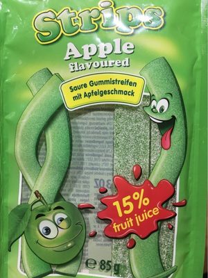 Sour Apple Strips 85g Beutel Woogie - 9002859079351