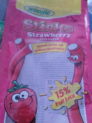 Strawberry Sticks Mit Füllung 85g Beutel Woogie - 9002859079412