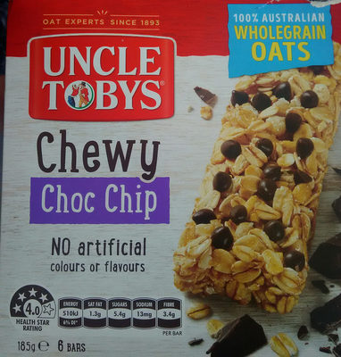 Uncle Tobys Chewy 6 X Choc Chip Muesli Bars - 9310060406942