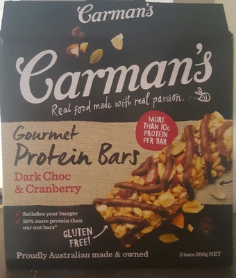 Gourmet Protein Bars Dark Choc & Cranberry - 9319133332737