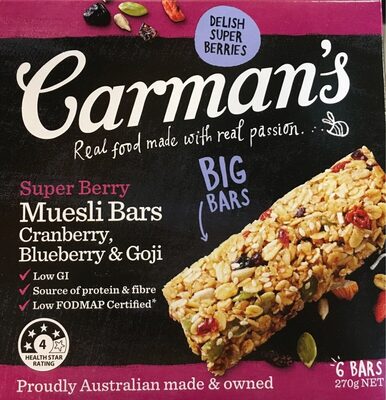 Carman's Super Berry Muesli Bars - 9319133333574