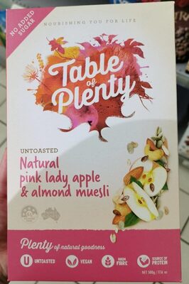 Natural pink lady apple & almond muesli - 9335777003086