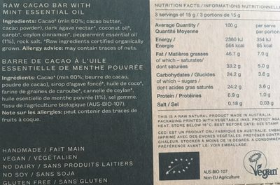 Pana Cacao Menthe - 9346758000062