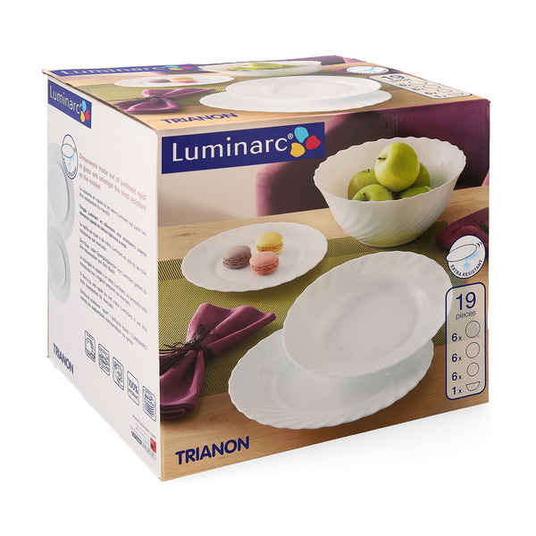 Tableware Luminarc Trianon White Glass (19 pcs) - tableware