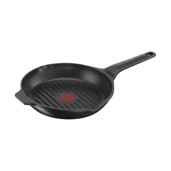 Grill pan with stripes Tefal AROMA Ø 26 cm Titanium Excellence Black Black - grill