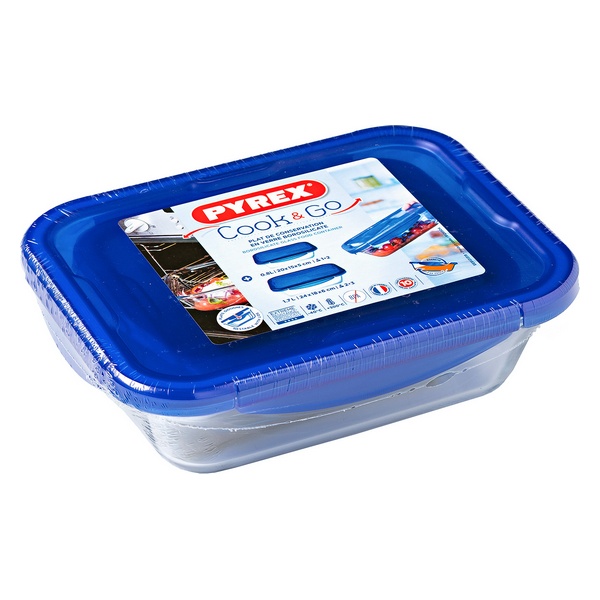 Set of lunch boxes Pyrex Cook & Go (2 pcs) Transparent Borosilicate Glass - set