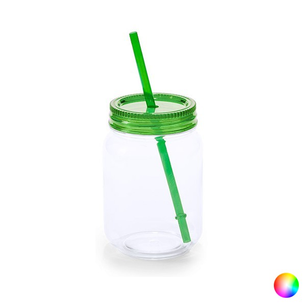Jar with Lid and Straw (600 ml) 144820 - jar