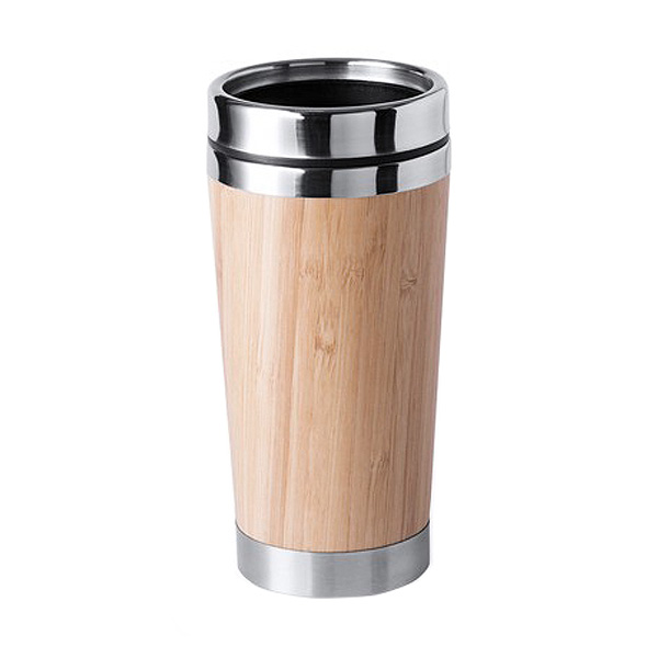 Glass with Lid (500 ml) Bamboo 146170 - glass