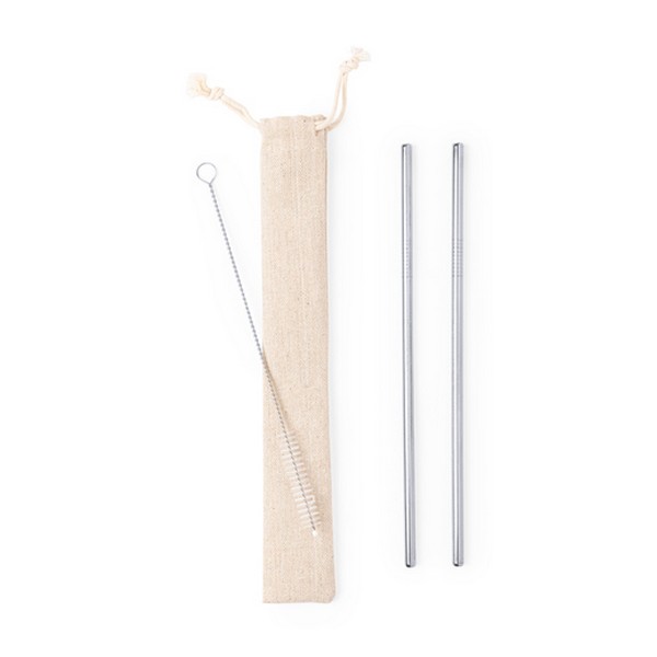 Reusable Drinking Straw Stainless steel (2 Pcs) 146282 - reusable