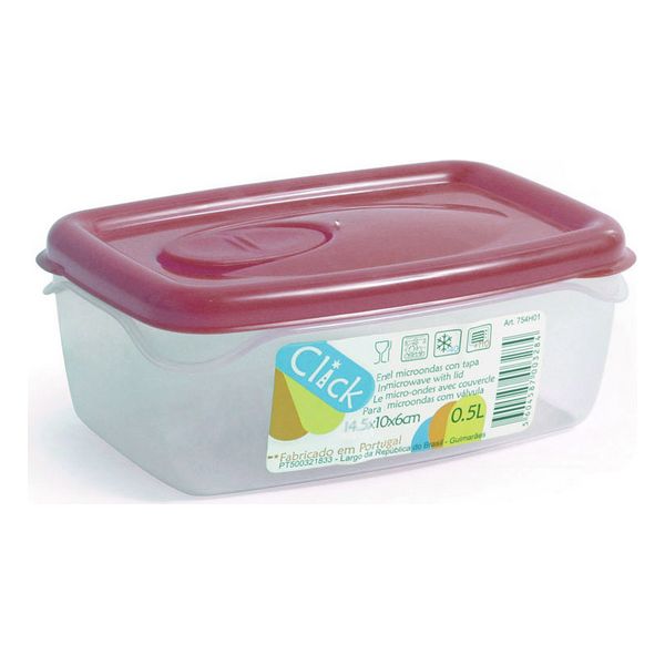 Rectangular Lunchbox with Lid Plastic (0,5 L) (14,5 x 10 x 6 cm) - rectangular