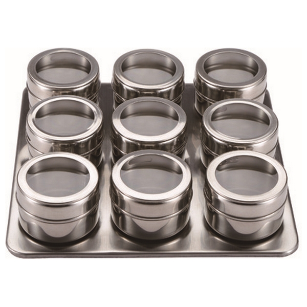 Set of Magnetic Spice Racks Masterpro Stainless steel Silver 23 x 23 x 5 cm (10 pcs) - set