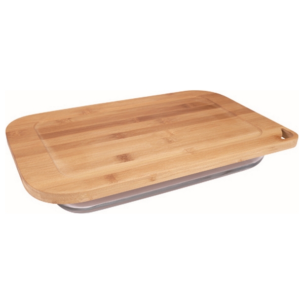 Tray San Ignacio Crystal Lid Bamboo 2,9 L (41 x 25,3 x 1,5 cm) (2 pcs) - tray