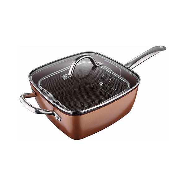 Frying pan with basket San Ignacio Copper Toughened aluminium (24 x 24 x 9,5 cm) - frying