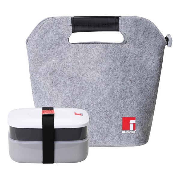 Dining Set Bag Bergner Grey Felt (3 pcs) - dining