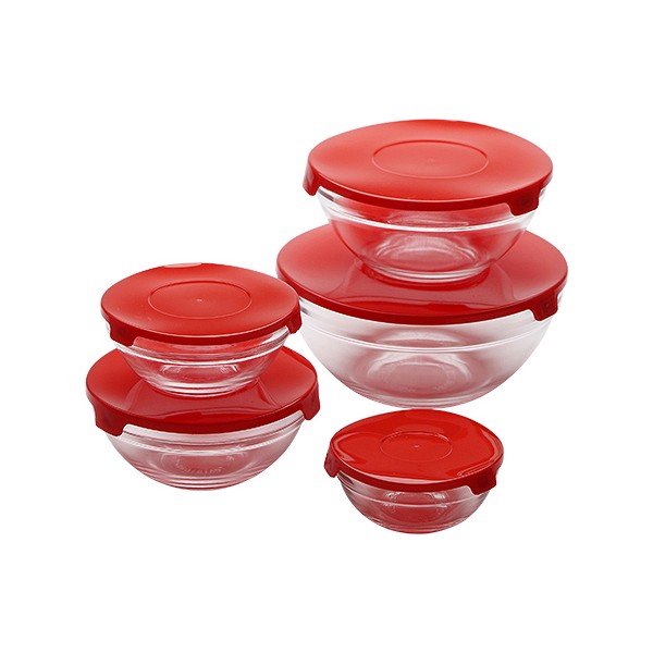 Set of lunch boxes Renberg Red Glass (5 pcs) - set