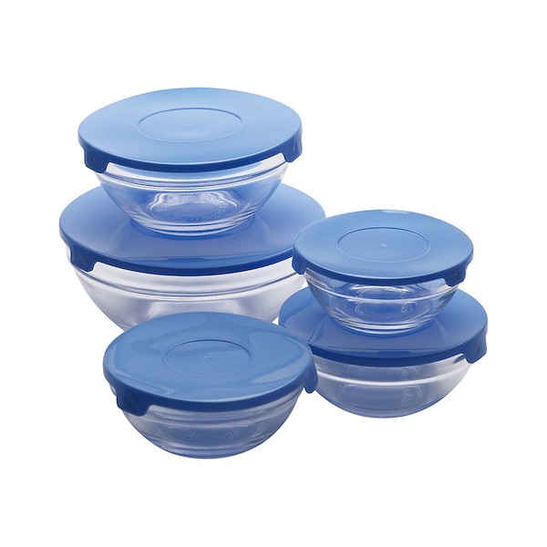 Set of lunch boxes Renberg Blue Glass (5 pcs) - set