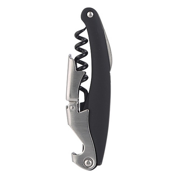 Corkscrew with foil cutter and bottle opener Masterpro Black Stainless steel - corkscrew