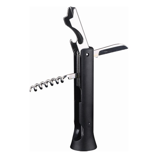 Corkscrew with foil cutter and bottle opener Masterpro Black Stainless steel ABS - corkscrew