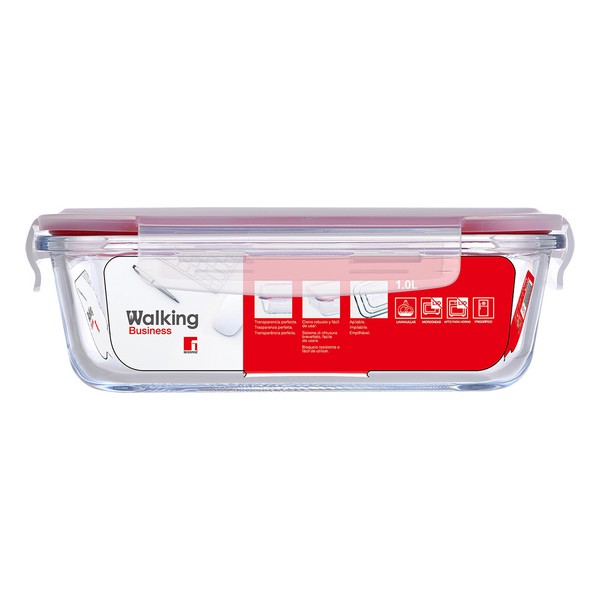 Hermetic Lunch Box Bergner Borosilicate Glass (1000 ml) - hermetic