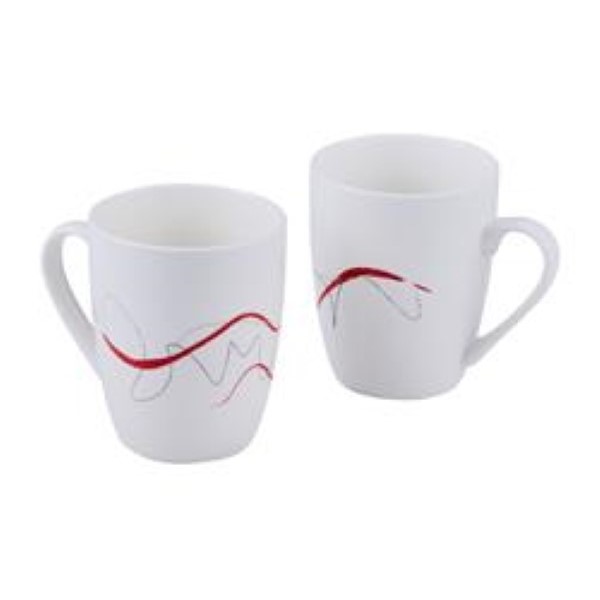 Set of Mugs Pierre Cardin Crayon Waves White Porcelain (2 uds) - set