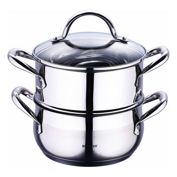 Steamer with Pan Bergner 2,2 L Stainless steel Silver (18 x 9 cm) - steamer