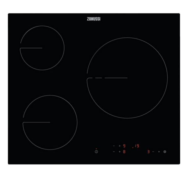 Glass-Ceramic Hob Zanussi 60 cm Black (3 Cooking Areas) - glass