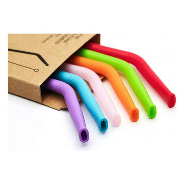 Reusable Straws Irisana Multicolour Silicone (21,5 cm) (6 uds) - reusable