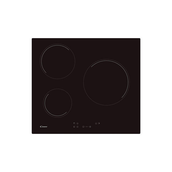 Glass-Ceramic Hob Candy CH63CC 60 cm (3 Zonas de Cocción) Black - glass