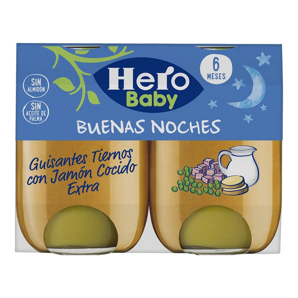 Baby food Hero Buenas Noches Hamburgers Peas (2 x 190 gr) - baby