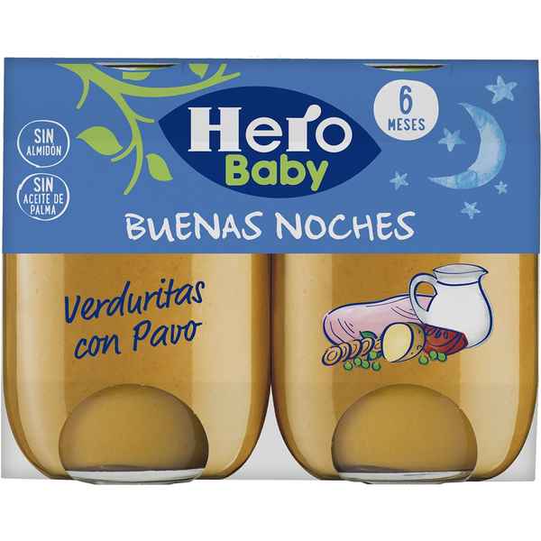 Baby food Hero Buenas Noches Pavo Verduras (2 x 190 gr) - baby