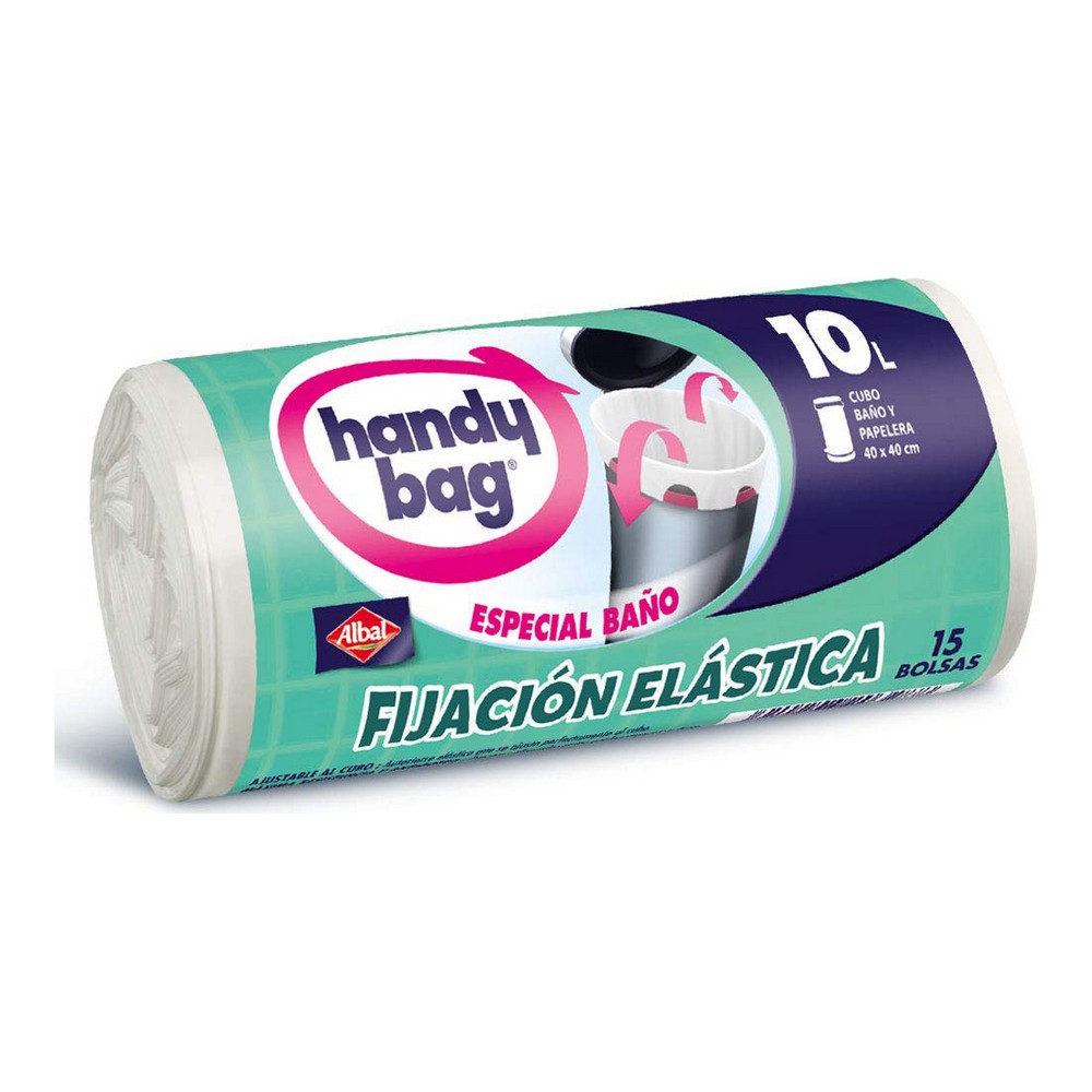 Rubbish Bags Handy Bag Elastic Strap Baths (15 x 10 L) - rubbish