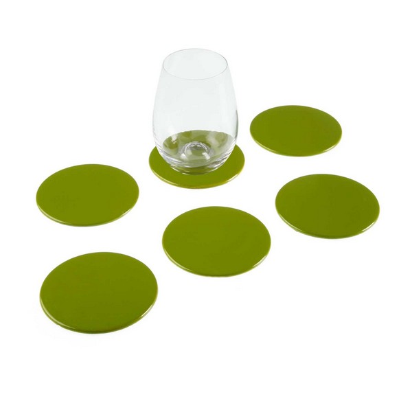 Coasters Green polypropylene (6 pcs) - coasters