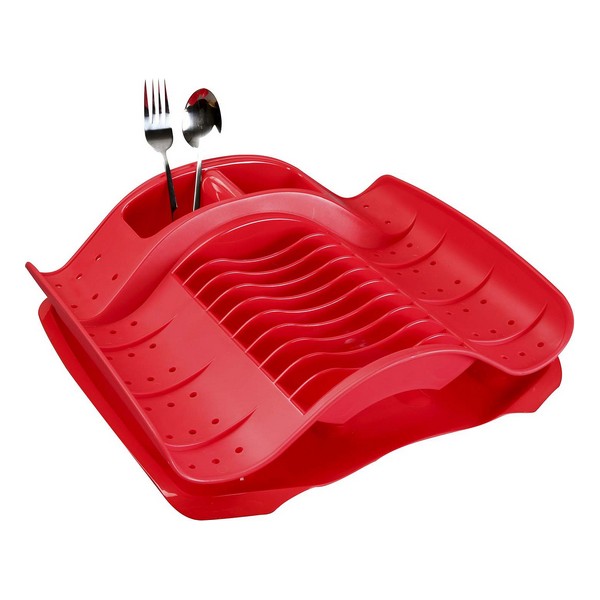 Draining Rack for Kitchen Sink Red (35,5 x 11 x 40,5 cm) - draining