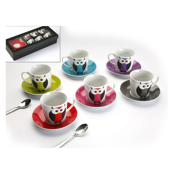 Piece Coffee Cup Set Owl (6 pcs) Porcelain - piece