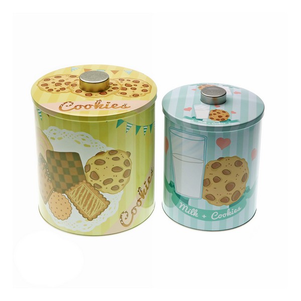 Biscuit jar Metal (2 Pieces) - biscuit